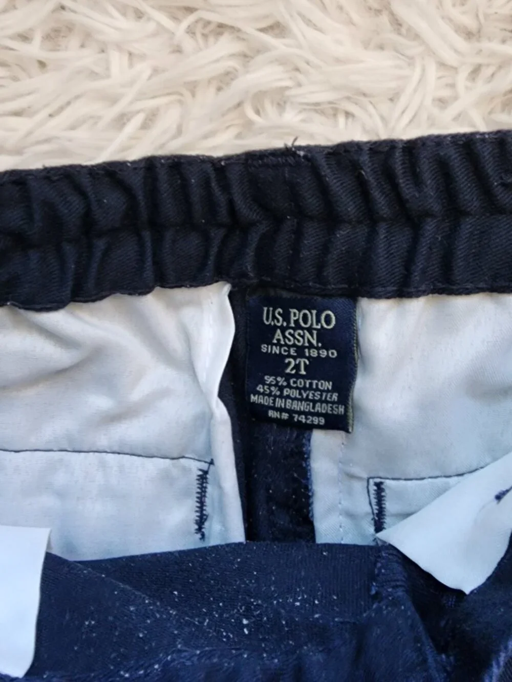U.S. Polo Assn. Boys Navy Blue Uniform Shorts Size 2T